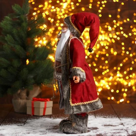 Santa Claus "in a red fur coat with a flashlight" 45 cm-1