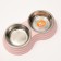 Metal dual bowl on a plastic base 2 x 160 ml, 25 x 14 x 5 cm, pink