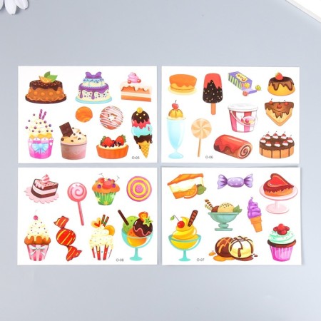 Tattoo on the body color "Sweets. Desserts" 11.5x8 cm, mix-1