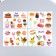 Tattoo on the body color "Sweets. Desserts" 11.5x8 cm, mix