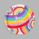 A disposable paper plate "Bright birthday", rainbow, set 6 pcs, 18 cm