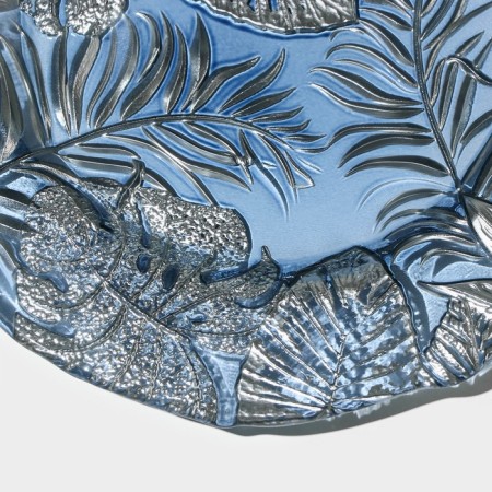 Glass dessert “Arabis”, D = 21.5 cm, Blue color-6