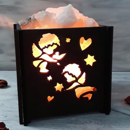 Salt lamp "Basket B Angels" E14 15W 1.8 kg Dimmer 14x14x18 cm-7
