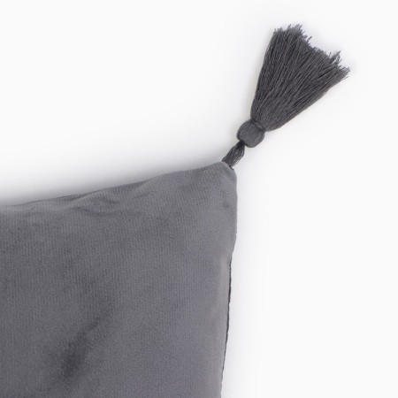 A set of decorative pillowcases Ethel with brushes, gray color, 45x45 cm - 2 pcs, polyester, velor-1