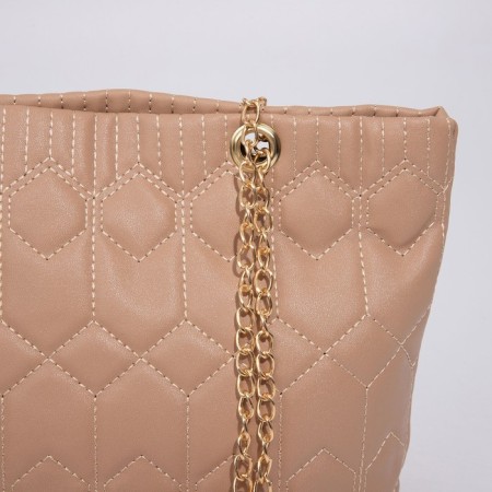 Zipper bag with lightning, beige color-2