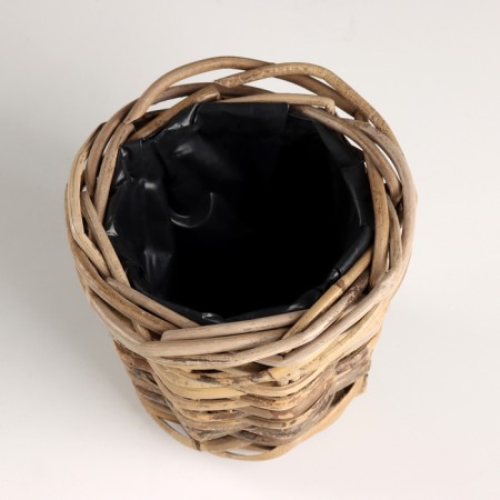 Kashpo wicker, d14xh13cm, gray, rattan-1