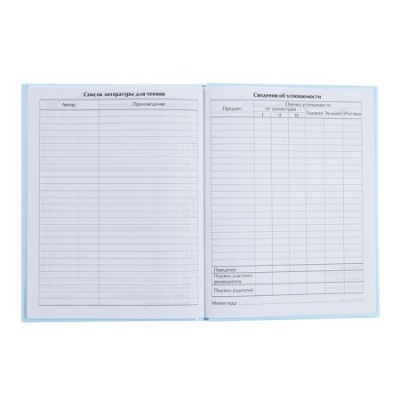 Universal diary for grades 1-11, "blue", solid cover 7BC, glossy lamination, 40 sheets-8