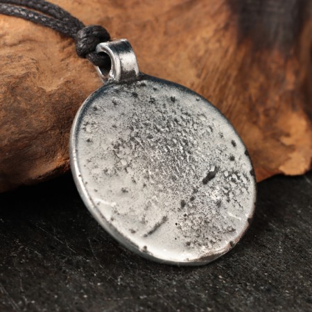 Amulet "Sun and Moon" with a stone topaz, 35x42 mm, metal-3