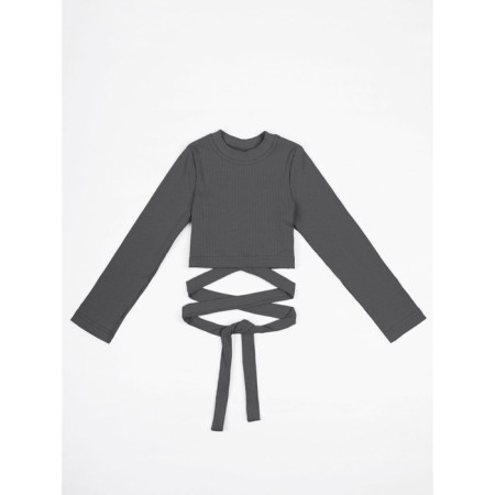 TOP for girls with long sleeves Generation, height 152 cm, color graphite-4