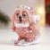 Figure "Owl on Ski" Beige, 6x6x5cm