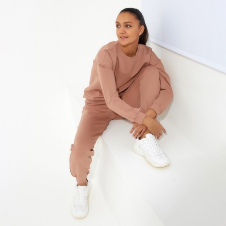Women's costume (sweatshirt, trousers) minku: casual collection color sand, size 46-4