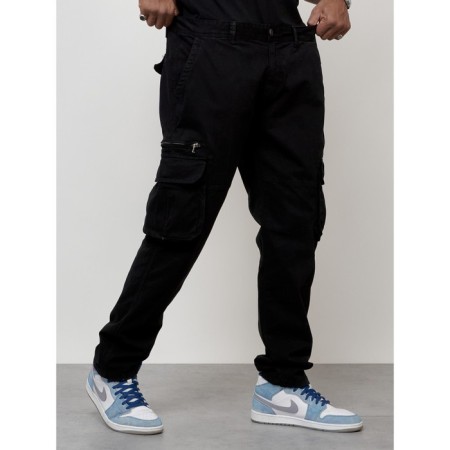 Cargo jeans men, size 54, black color-2