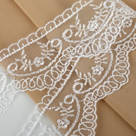 Lace on a grid, 50 mm × 11 ± 1 m, white color-1