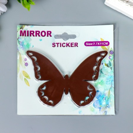 Interior mirror sticker "Openwork" set 3 pcs chocolate 11x7.5 cm-3