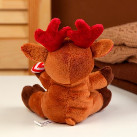 Soft toy "deer", New Year, 15 cm, brown color-3