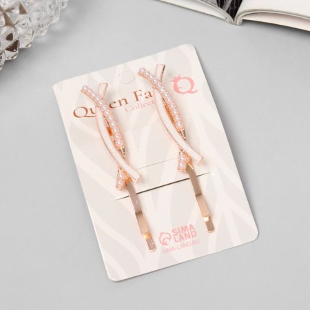 Invisibility for hair "Kalie" (set 2 pcs) arc, 6 cm, pink gold-2