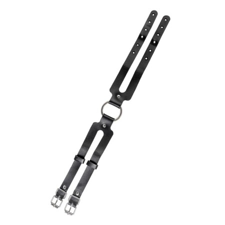 Pecado BDSM chocker-sewer, two straps, genuine leather, black-4