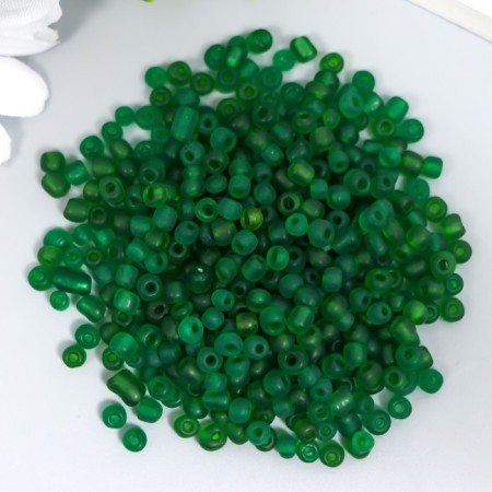 Glass glass 6/0 "matte translucent. Green moss" 30 g