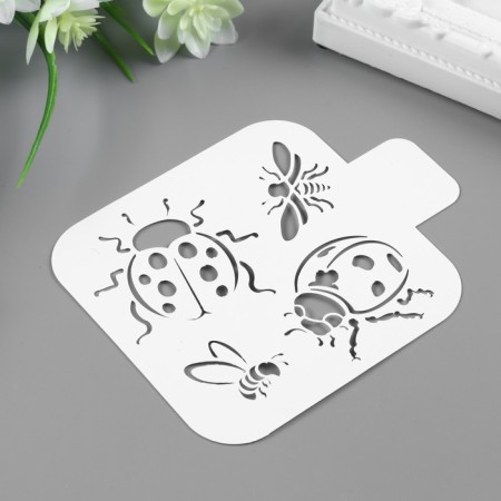 Stencil plastic "insects" 9x9 cm-1