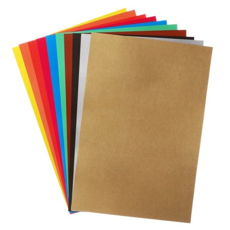 A4 children's creativity set, 20 sheets of color cardboard coated + 20 sheets color color color-3