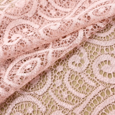 Lace elastic fabric, 190 mm × 2.7 ± 0.5 m, pink-beige color-1