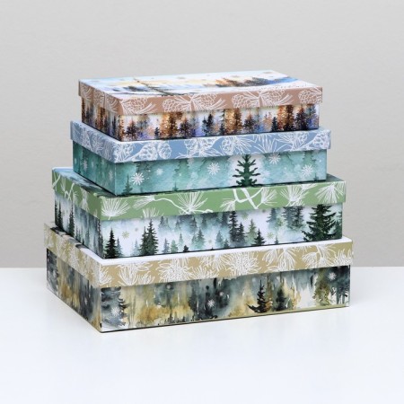 Set of boxes 4 in 1 "Winter miracles", 30 x 20 x 8 - 24 x 14 x 5 cm-1
