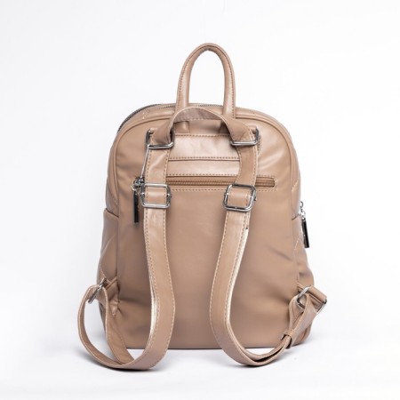 Women's backpack, eco -leather, ludor beige, 24x12x30 cm-1