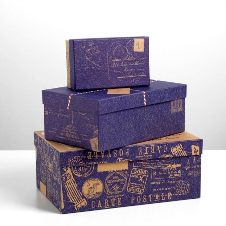 A set of craft boxes 10 in 1, gift packaging, “mail”, 12 x 7 x 4 - 32.5 x 20 x 12.5 cm-7
