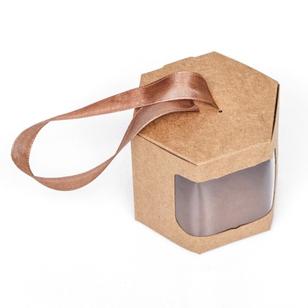 Hybag box, with a window, craft, 7 x 7 x 7 cm-1