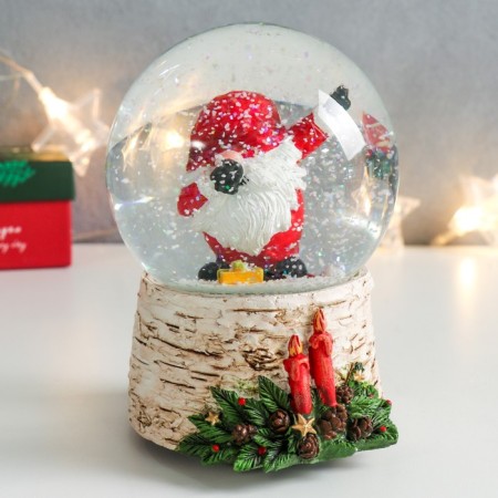 Souvenir Polystone Water Ballion Music "Santa Claus - Deb" 11.5x11.5x14 cm-4
