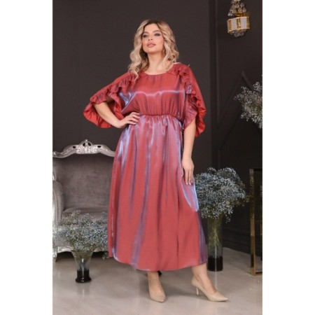 Female dress, size 52, terracotta color-13
