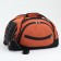Road bag on wheels, 3 outer pockets, shoes department, black/orange color