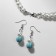 Set 3 objects: earrings, beads, bracelet "Nut", beads No. 8, milk-blue color, 42 cm