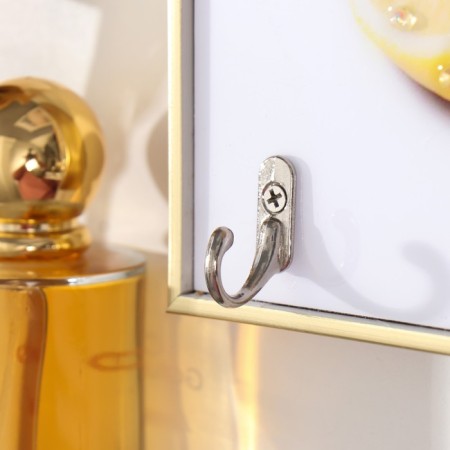 Key plastic, MDF 3 hooks "lemon freshness" rhinestones, gold 18.5x1.8x23.5 cm-2