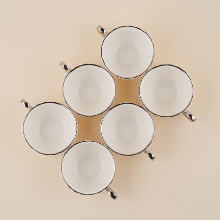 Tea service SL Home "Garda", 12 items: 6 cups 200 ml, 6 saucer d = 15 cm, white color-3