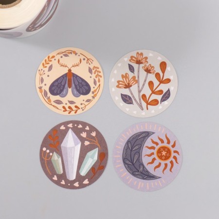 Stick Paper "Boho" d = 3.8 cm 252 pcs in roll-3