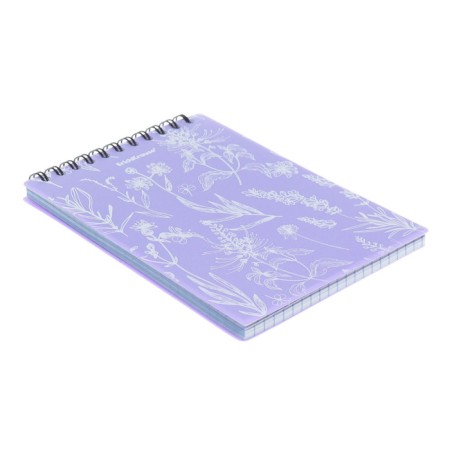 STOCKENOT on spirals A6, 80 sheets, cell, Erichkrause "Lavender", plastic cover silk -screen cover, OFSET BELIST 100%-5