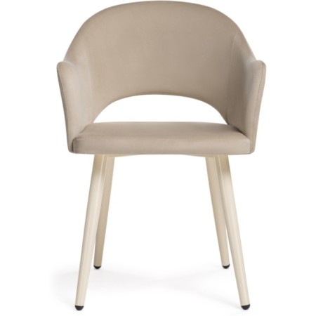 Stol on a metal frame Apr Metal/velor, beige/beige 57x57x81 cm-1