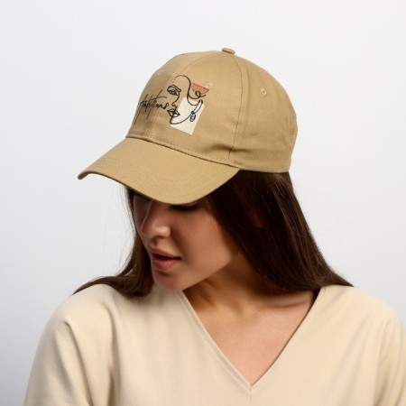 Women's cap ambitious, beige color, rr 56-9