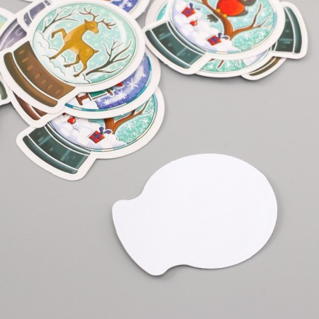 Stickers for creativity "Snow balls" embossing silver set 48 pcs 9x7x0.8 cm-4