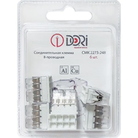 Construction and installation terminal Dori (QMS 2273-248) 8-wired with paste, 6 pcs. In the blister