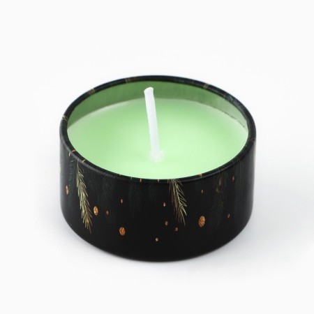 New Year. New Year's candle in the iron bank "New Year" aroma spruce branches, 4.8 cm-4