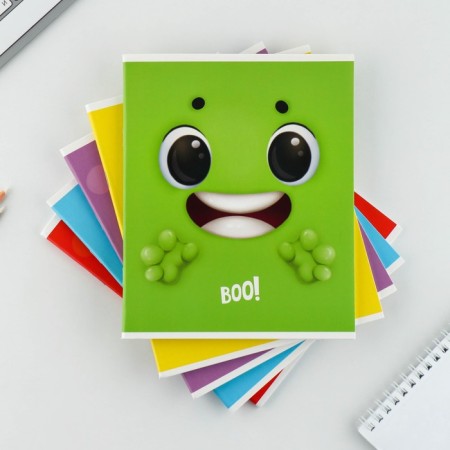 A notebook in a cage, 48 sheets A5 on a mixing mix “September 1: boo!”, Cover coated cardboard 230 gr., Inner block No. 1, whiteness 96%-1