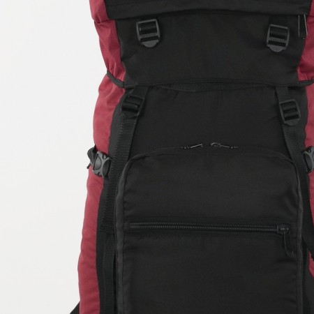 Tourist backpack, TAIF, 80 liters, cord department, outer pocket, 2 side pockets, black color/cherry-4