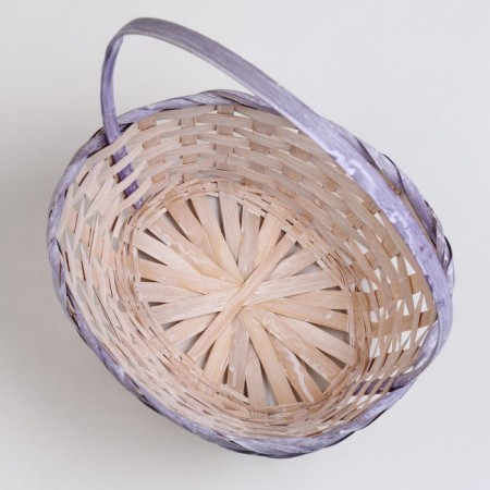 Wicker basket, d23 x 17 x 10/36 cm, purple, bamboo-3