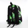 Youth backpack from textiles, 3 pockets, gray/green color