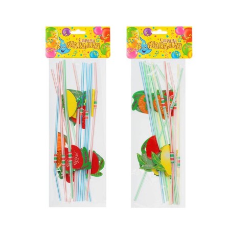 Pipe for the cocktail "Fruits", set of 12 pcs.-3