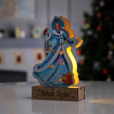 LED figure "Snow Maiden" 12 × 20 × 4.7 cm, wood, batteries LR1130x3, glow warm white