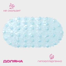 The rug anti -slip into the bathtub on the suction cups of the “large pebbles”, 35 × 65 cm, the color of the mix