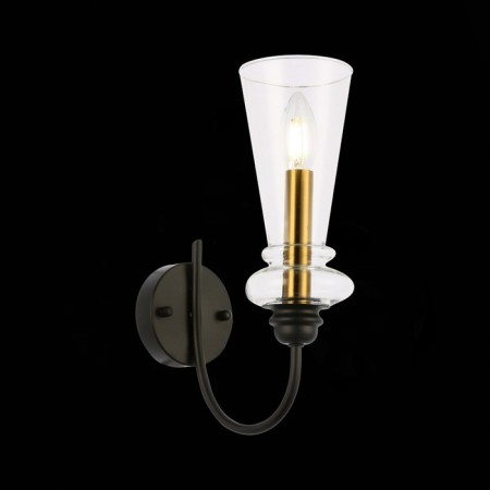 Wall lamp EVOLUCE. Sle112401-01. Rammo. 1x40 W, E14, 10x33 cm, black color-1